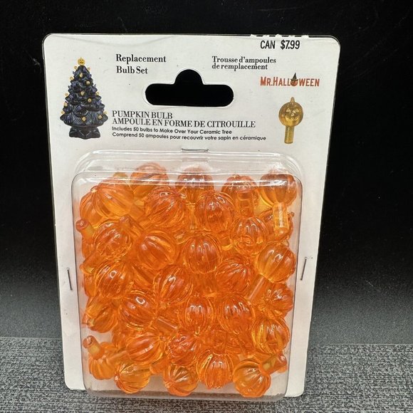 Mr. Halloween Ceramic Tree Replacement Bulbs Pumpkins Orange Purple 100 Pcs - Picture 3 of 6